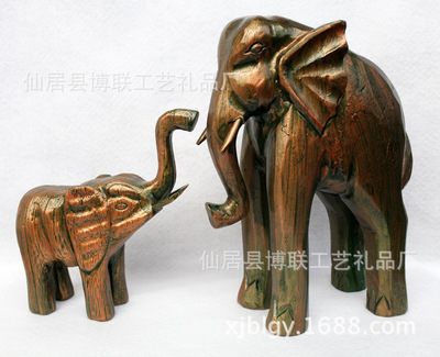 【生產(chǎn)廠家 手工雕刻實木大象 吉祥對裝 禮品動物擺件批發(fā)】價格,廠家,圖片,木質(zhì)、竹質(zhì)工藝品,仙居縣博聯(lián)工藝禮品廠-